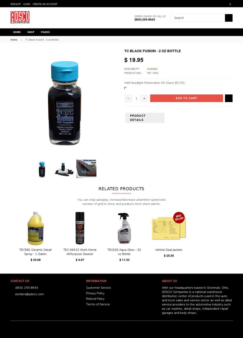 tcblackfusion.com — Shopify storefront screenshot
