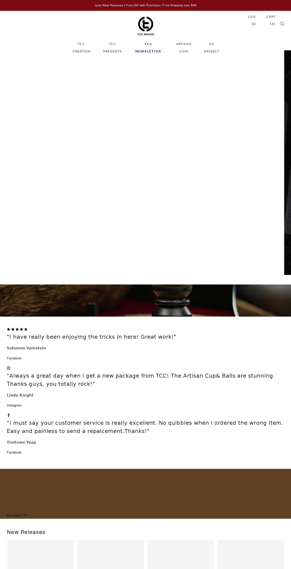 tccmagic.com shopify website screenshot