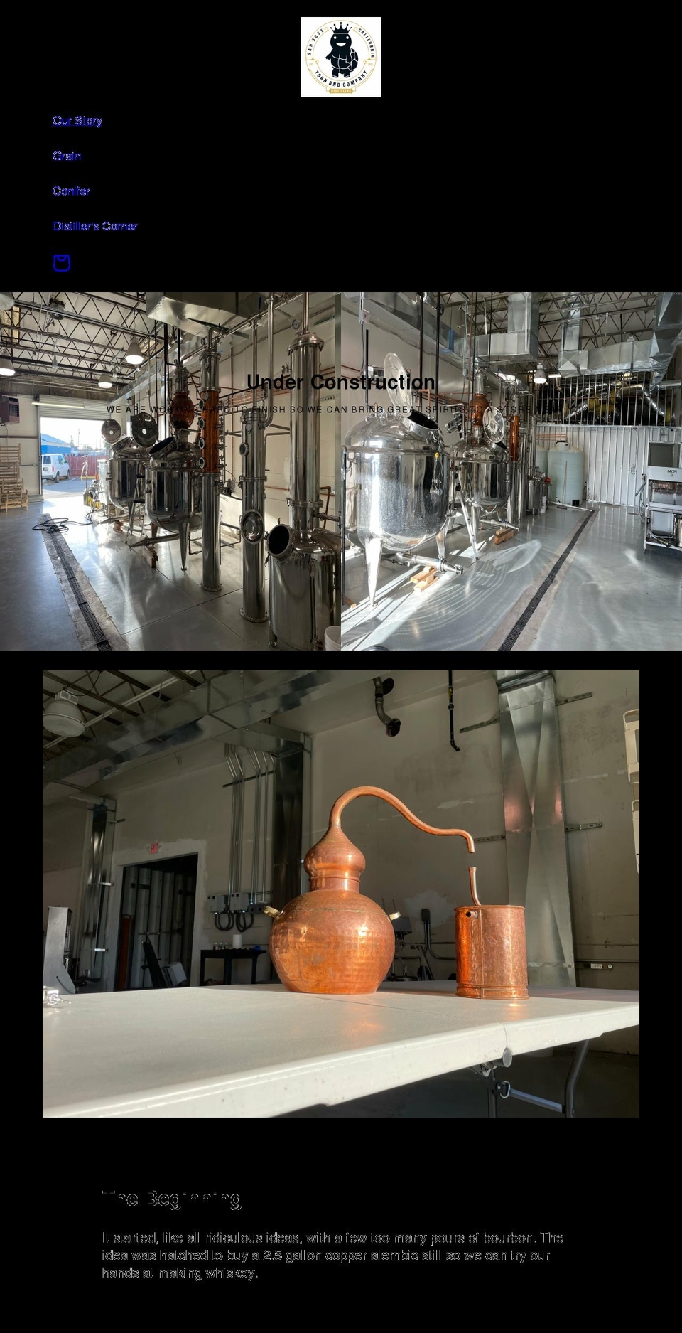 tcdistilling.com shopify website screenshot