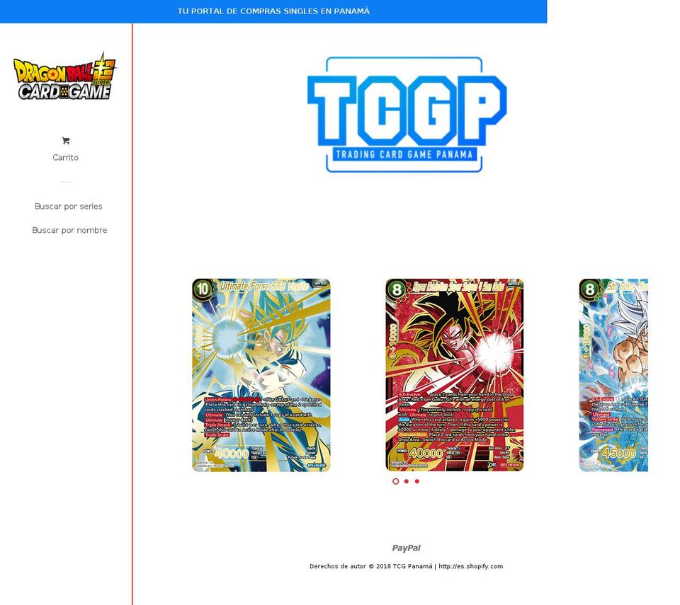tcgpanama.com — Shopify storefront screenshot