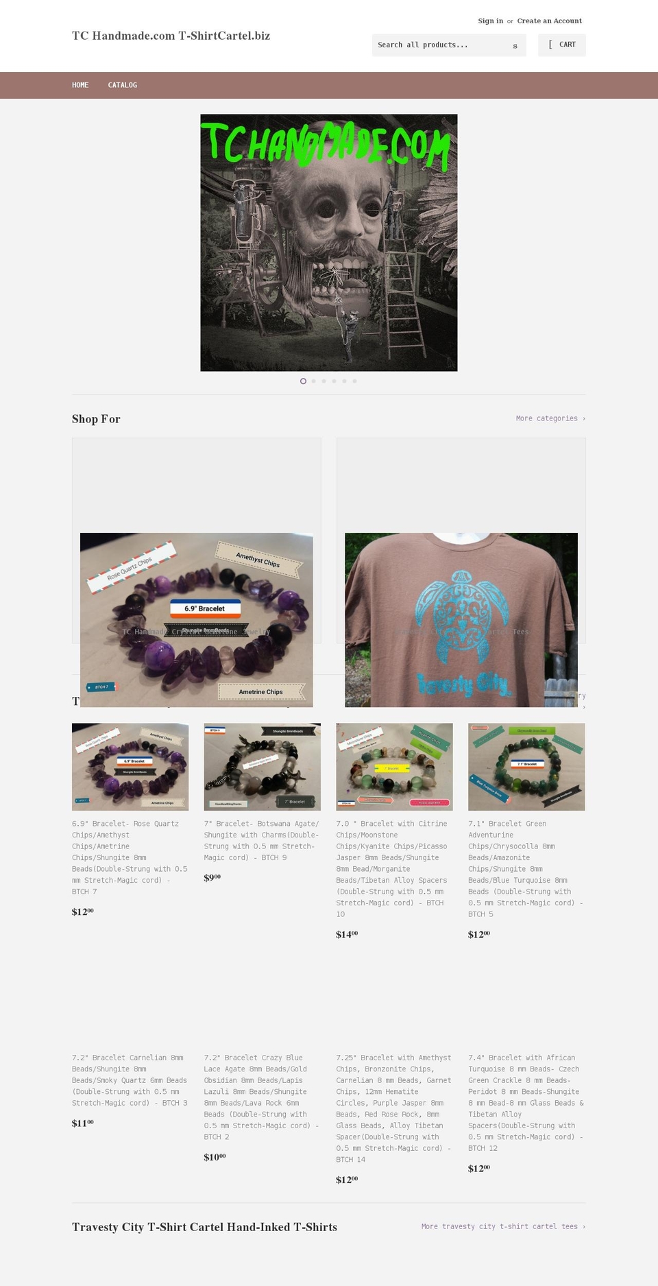 tchandmade.com shopify website screenshot