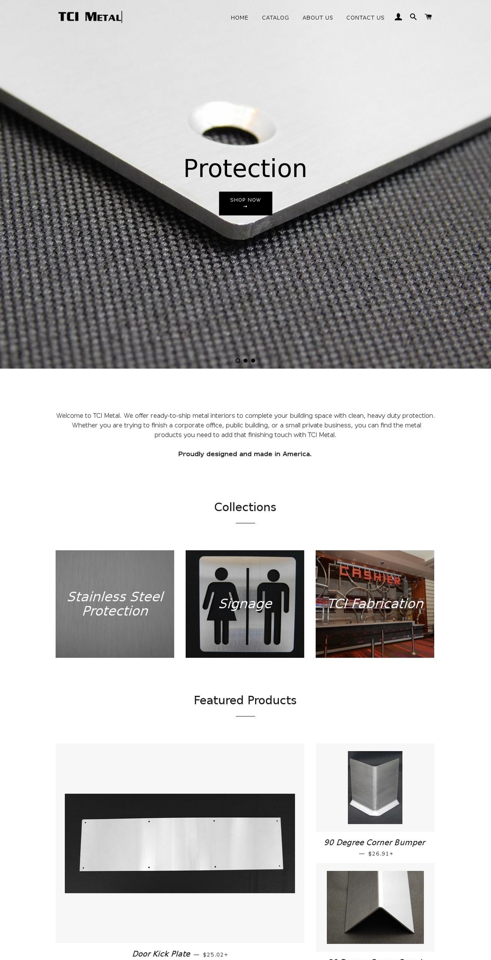 tcimetal.com — Shopify storefront screenshot