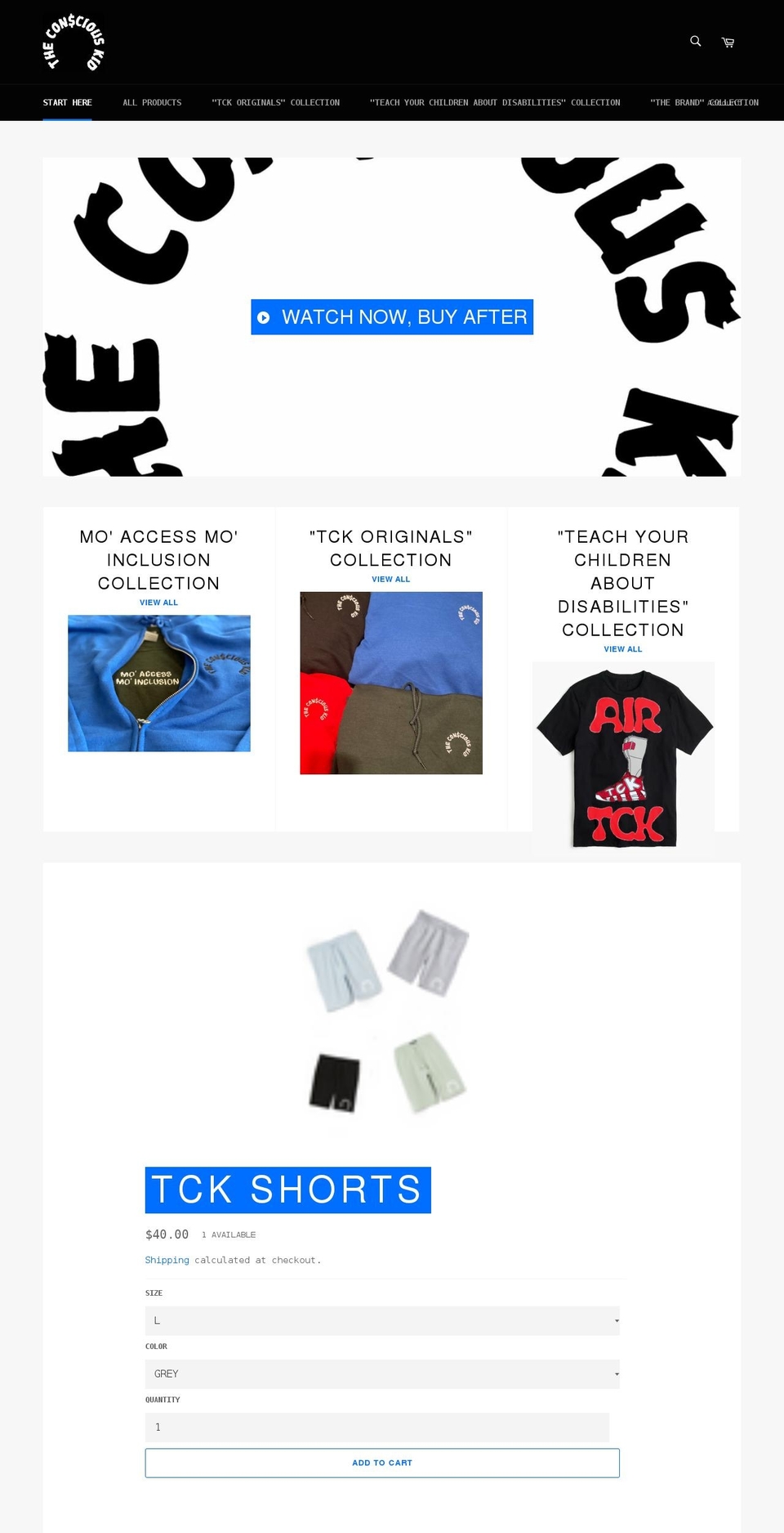 tckbrand.com shopify website screenshot