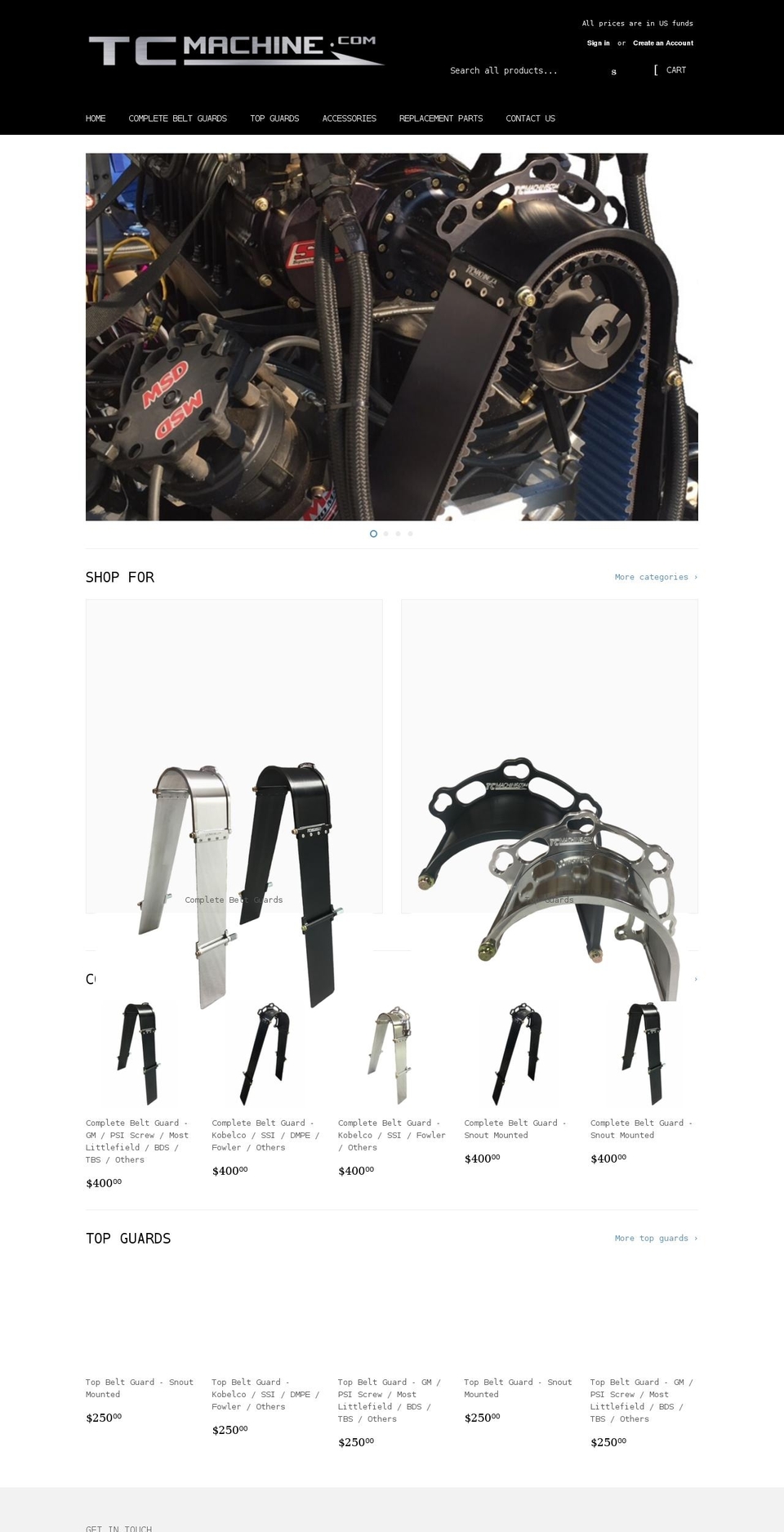 tcmachine.com shopify website screenshot