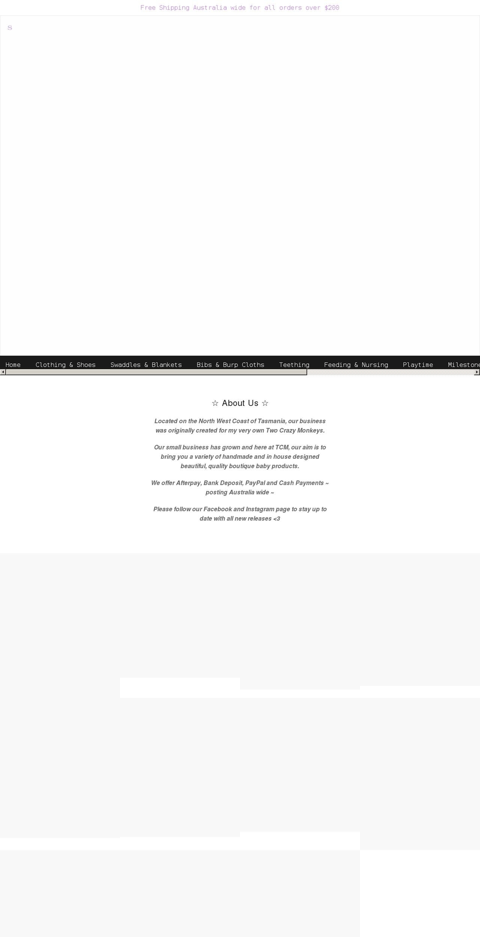 tcmboutique.com shopify website screenshot