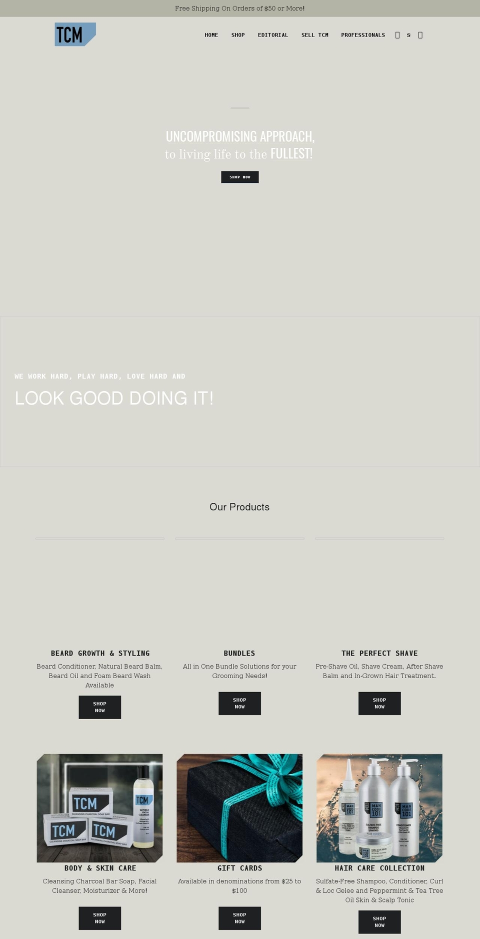 tcmlifestyle.com shopify website screenshot