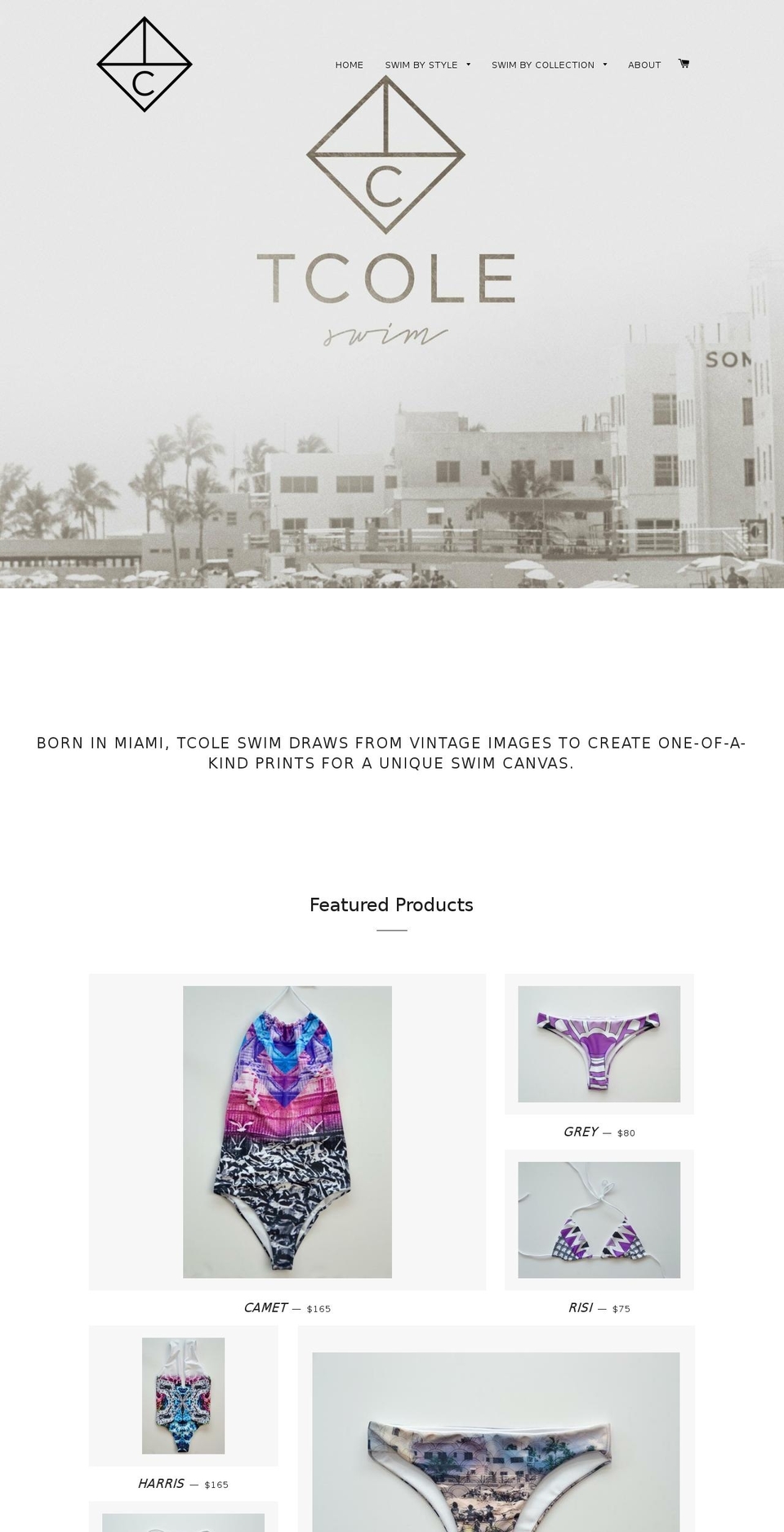 tcoleswim.com shopify website screenshot