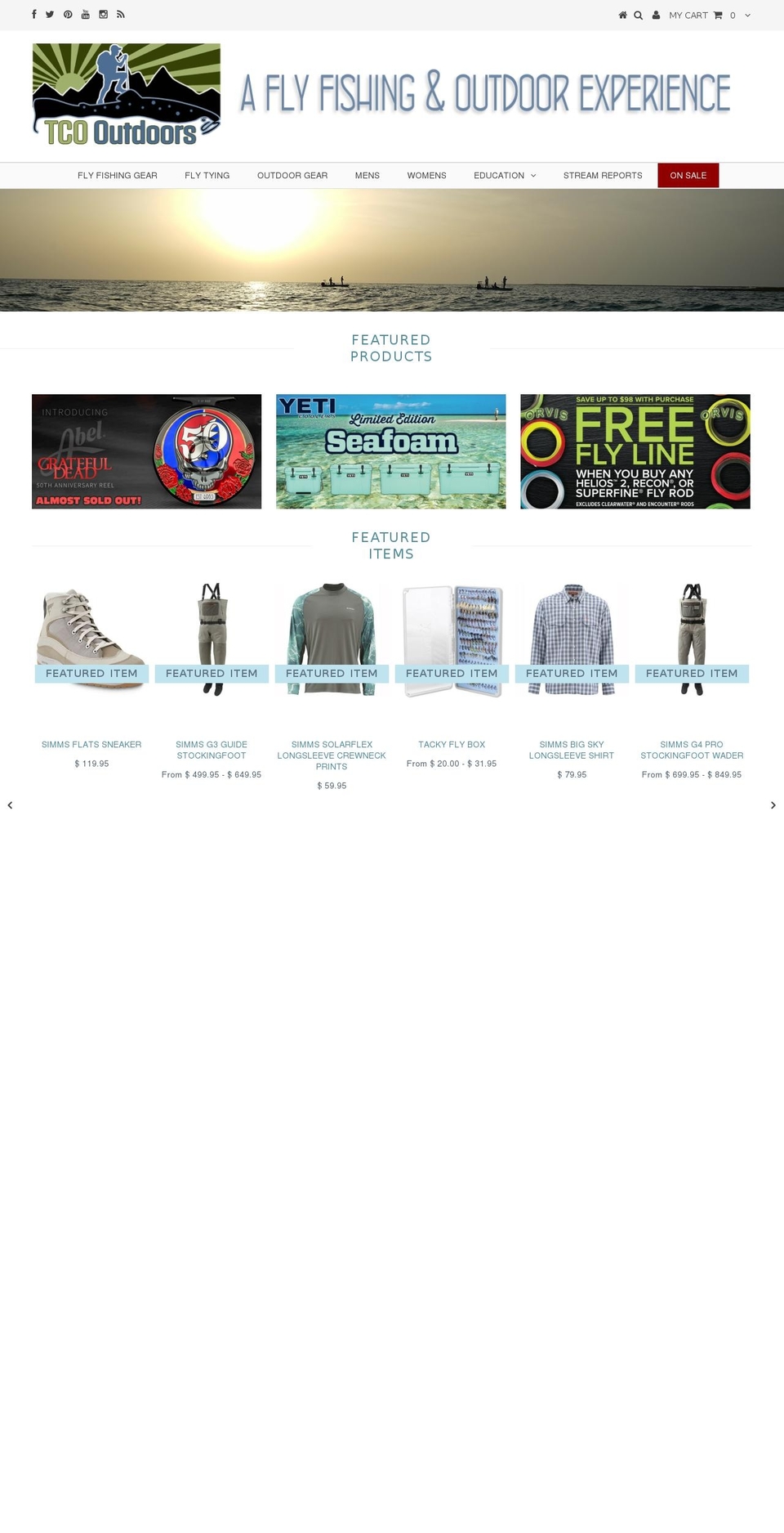 tcooutdoors.com shopify website screenshot