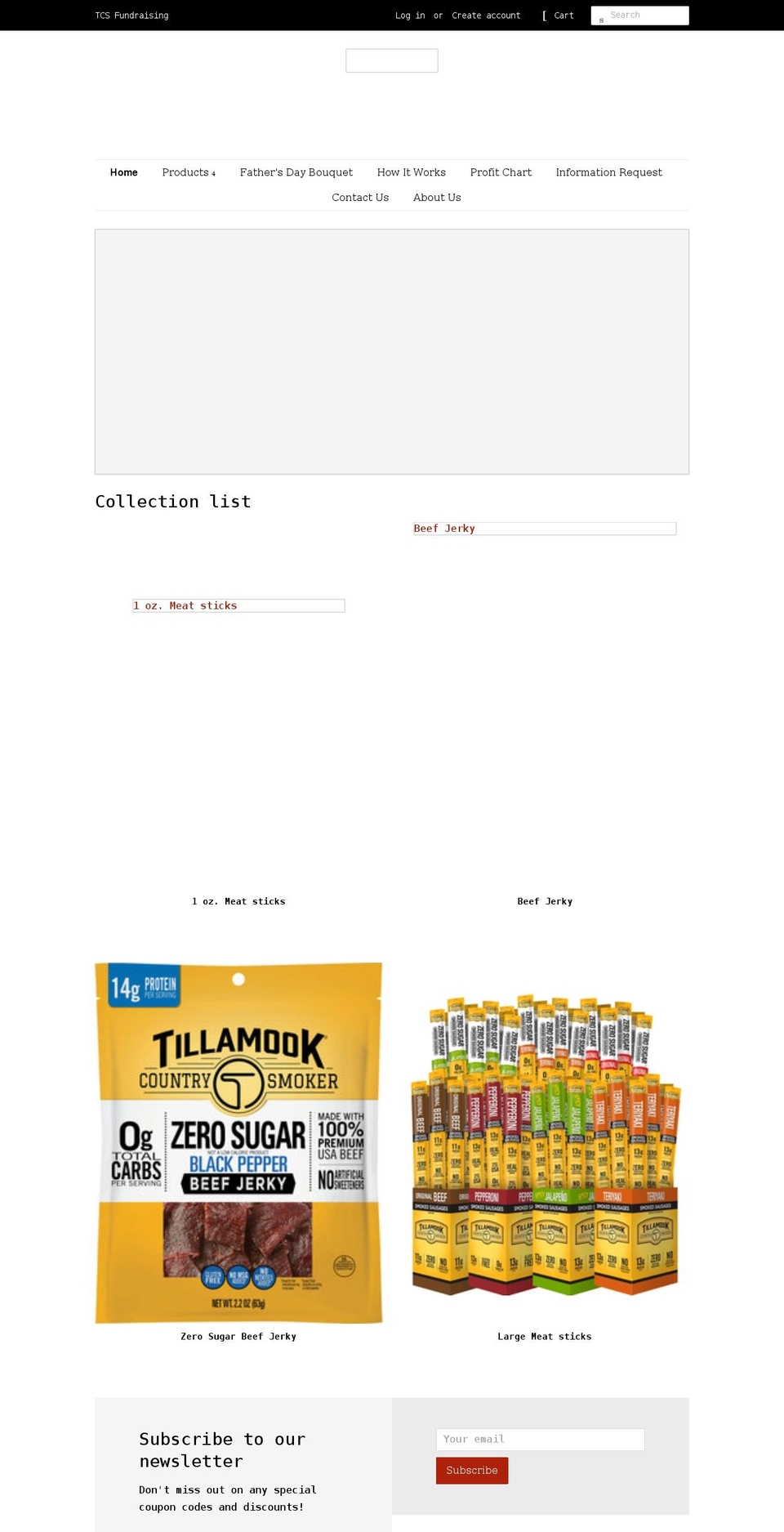 tcsfundraising.com shopify website screenshot