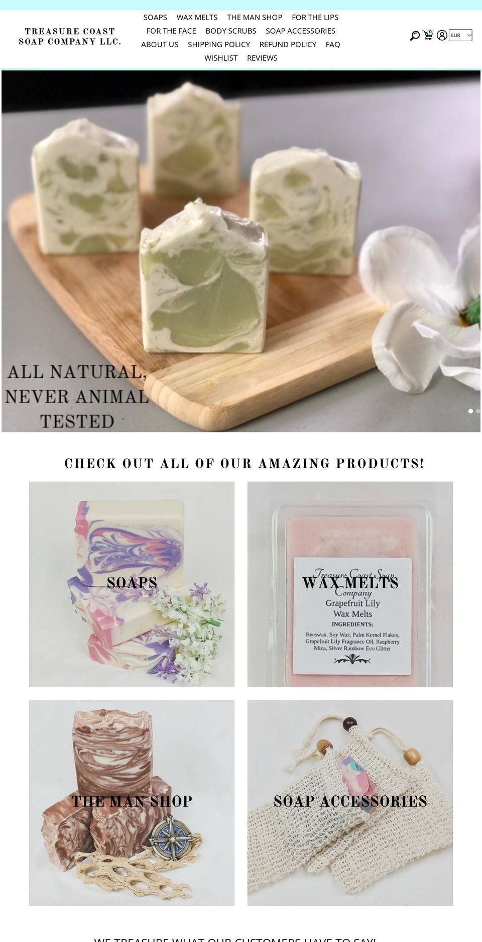 tcsoapco.com shopify website screenshot