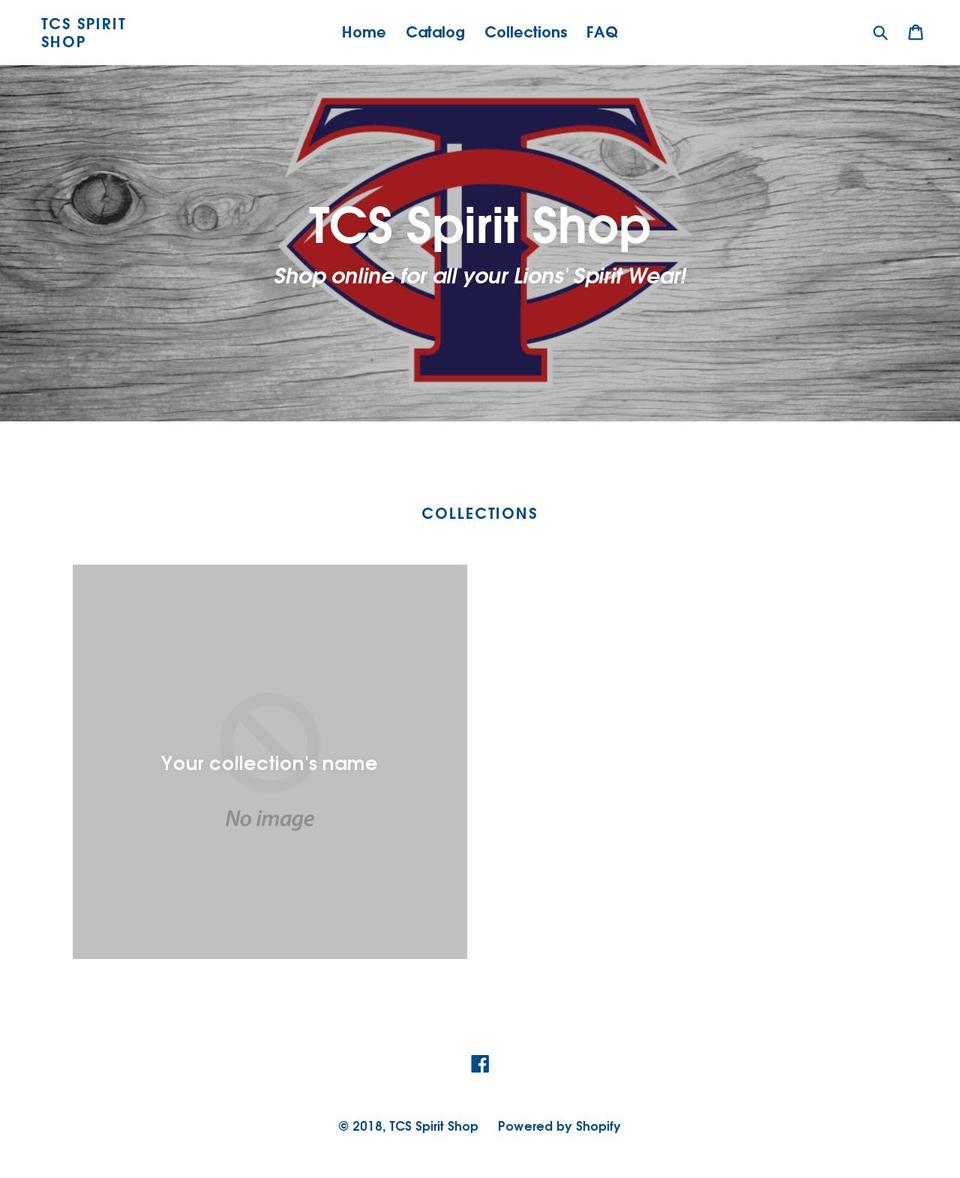 tcsspiritshop.com shopify website screenshot