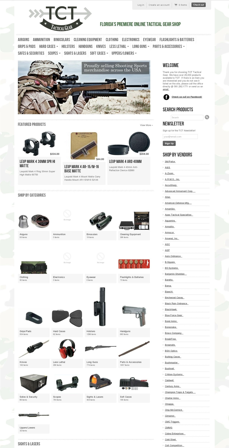 tcttacticalgear.com shopify website screenshot