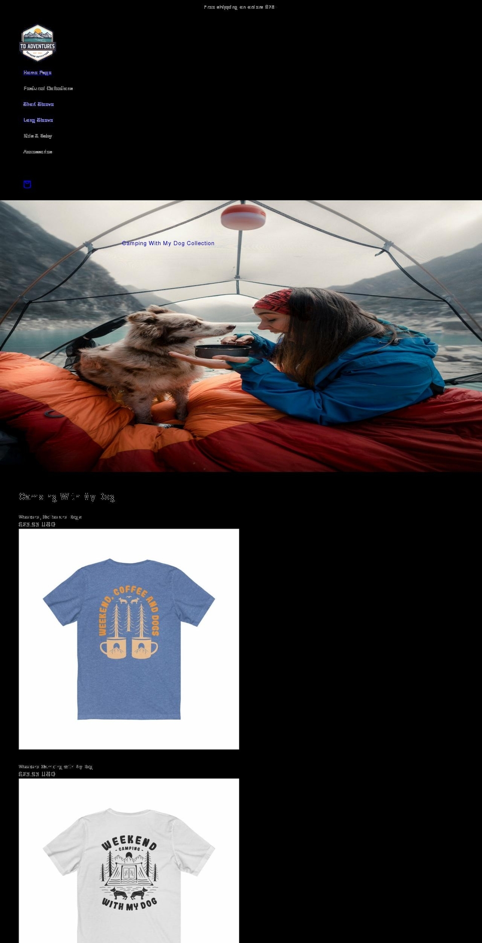 td-adventures.com shopify website screenshot