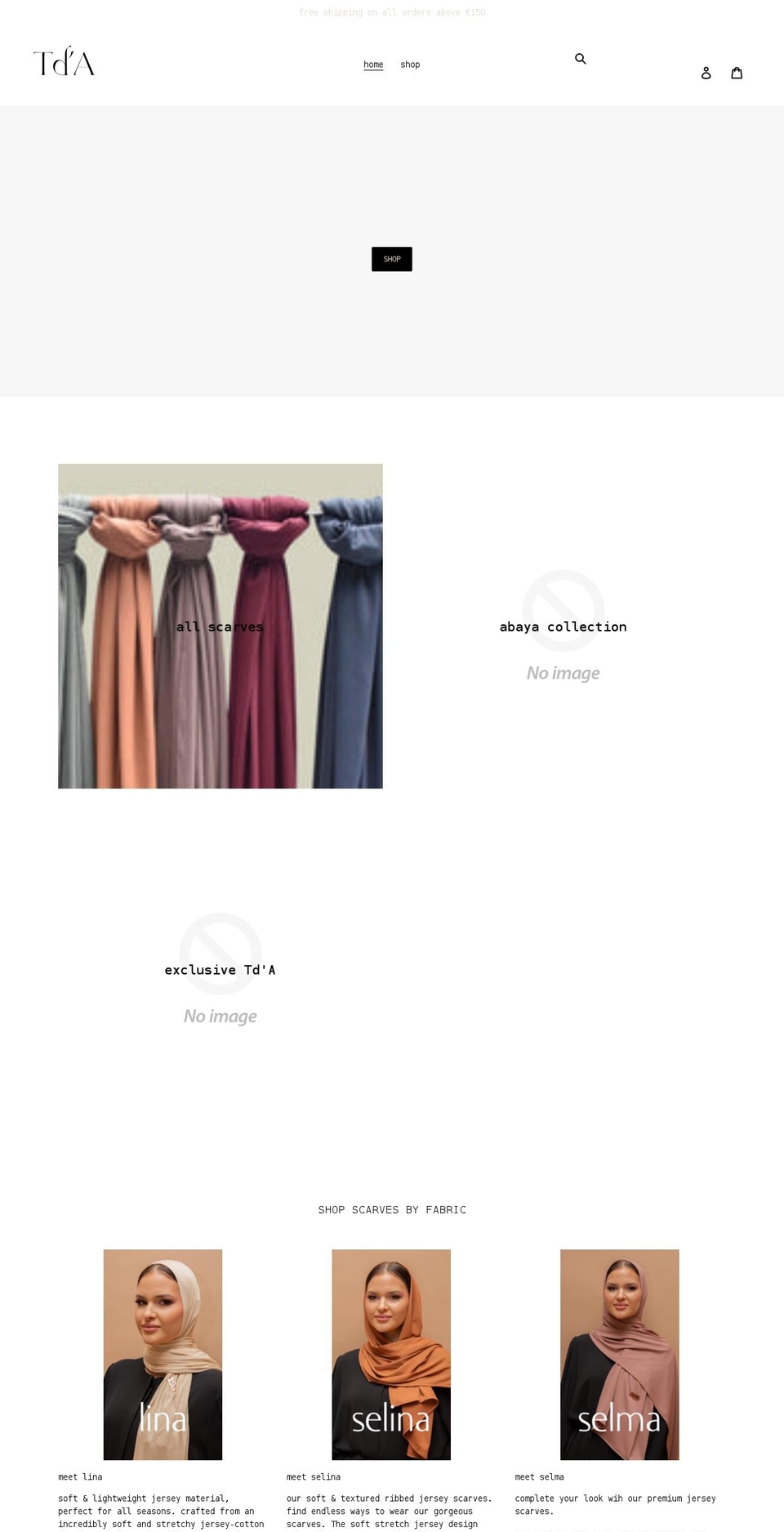 tdamoroccanfashion.com shopify website screenshot