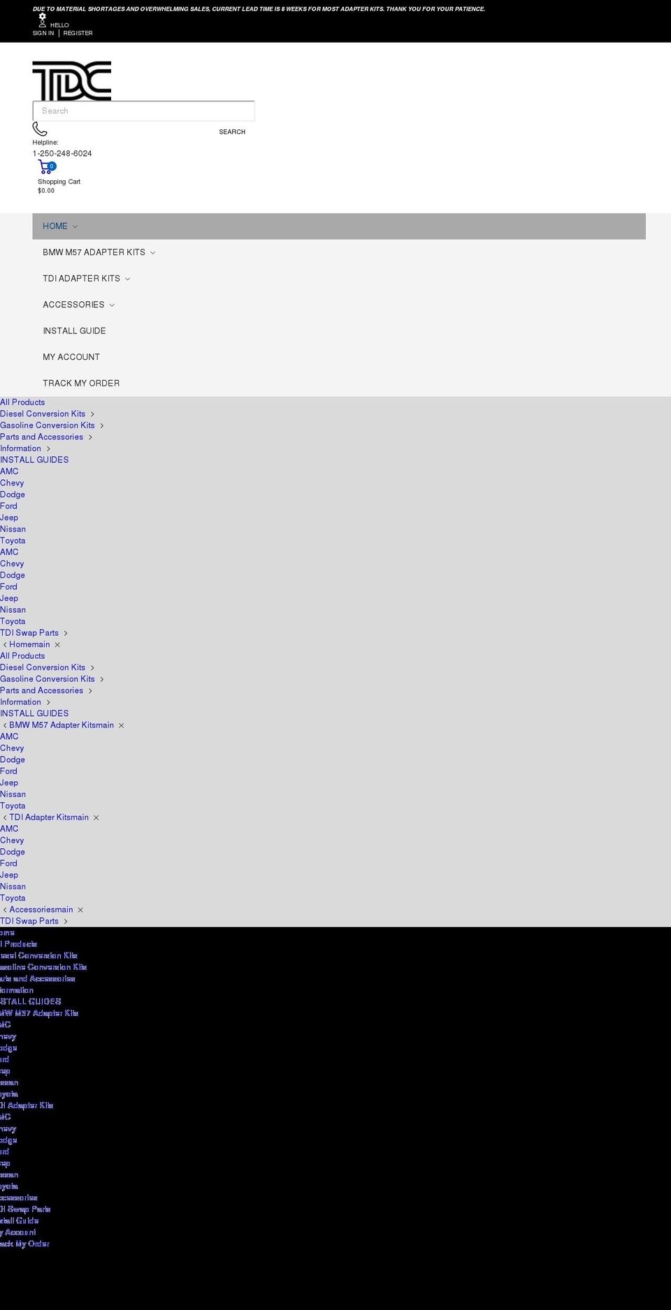 tdconversions.com shopify website screenshot
