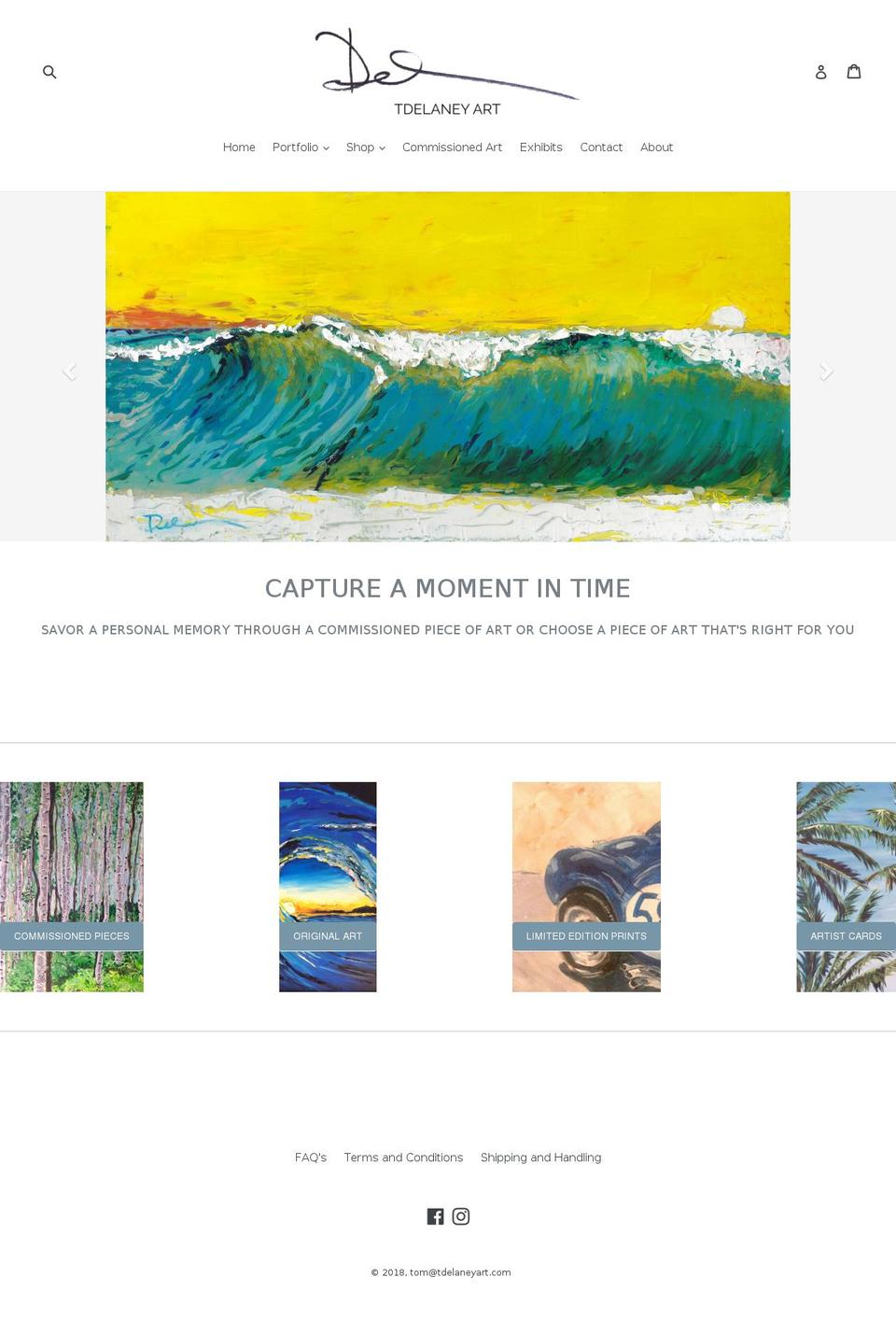 tdelaneyart.com — Shopify storefront screenshot