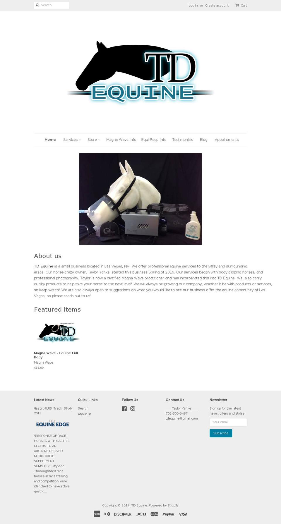 tdequine.com shopify website screenshot