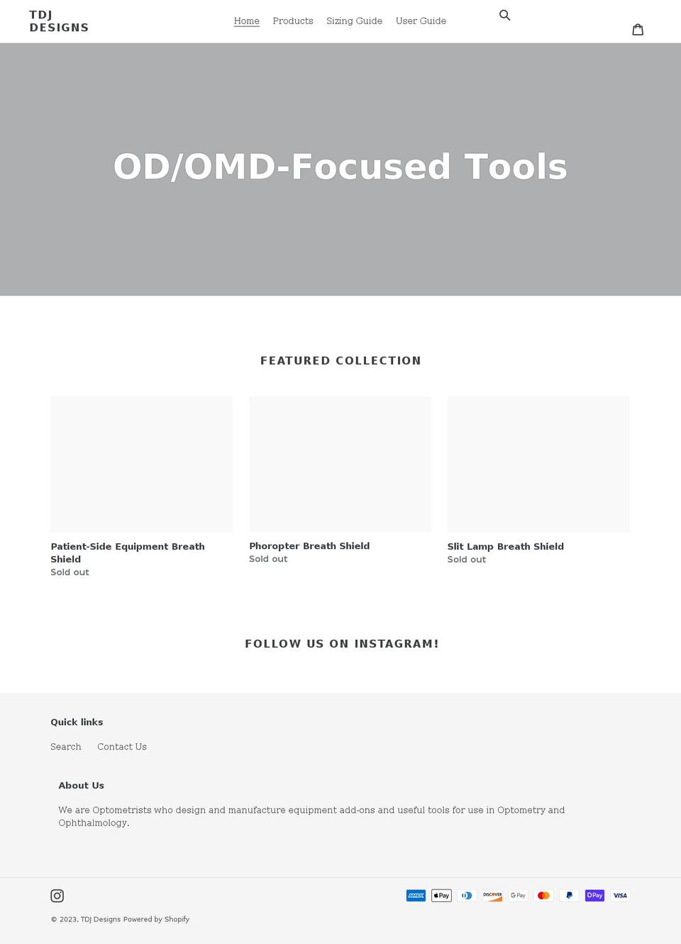 tdjdesigns.com shopify website screenshot