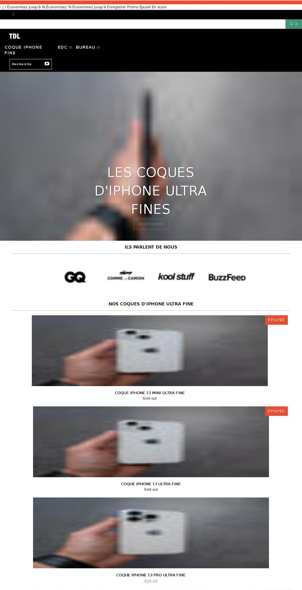 tdl-paris.com shopify website screenshot