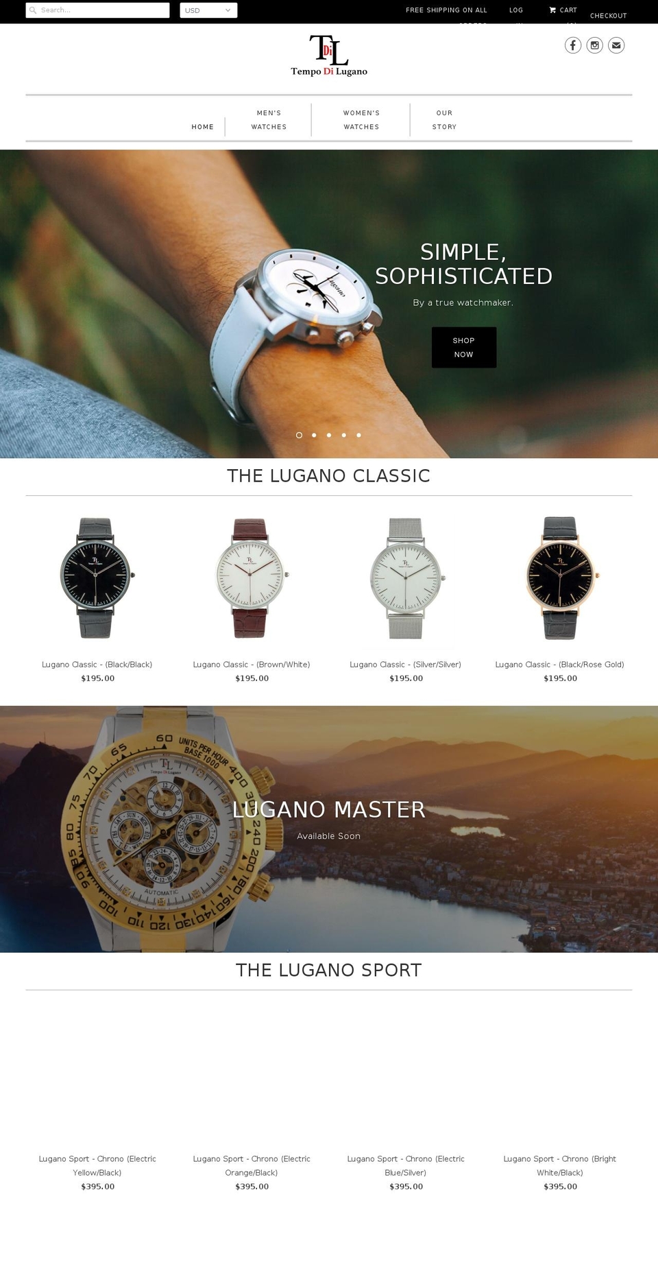 tdlugano.com — Shopify storefront screenshot