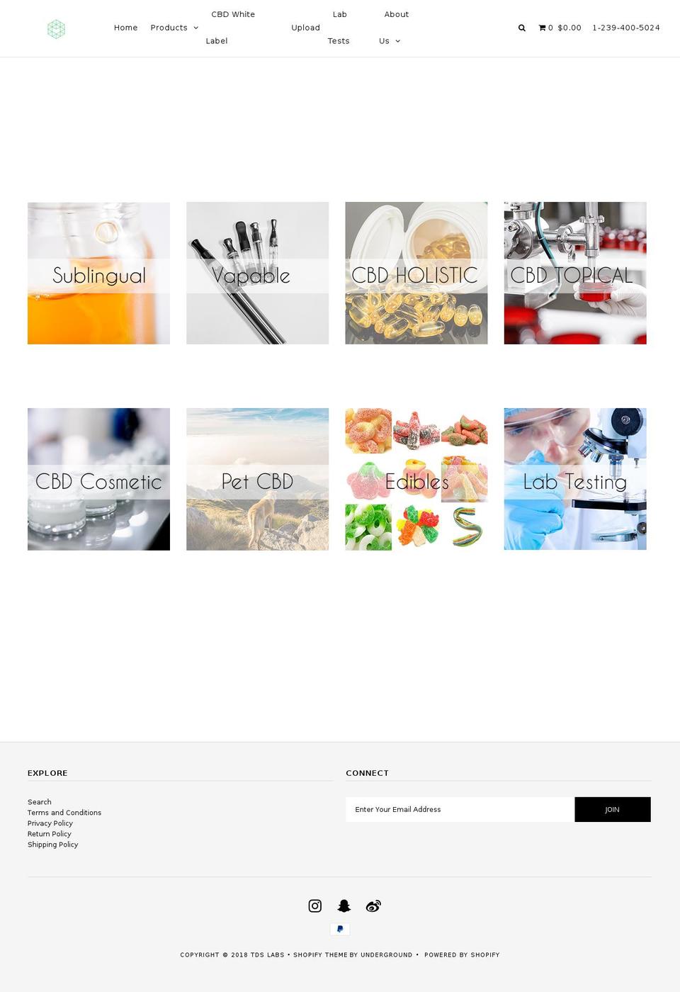 tdslabs.com — Shopify storefront screenshot