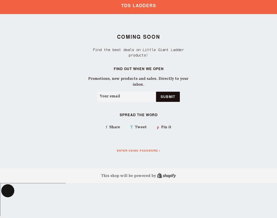 tdsladders.com shopify website screenshot