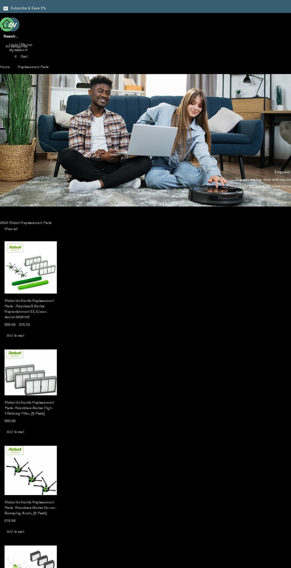 tdvshop.com shopify website screenshot