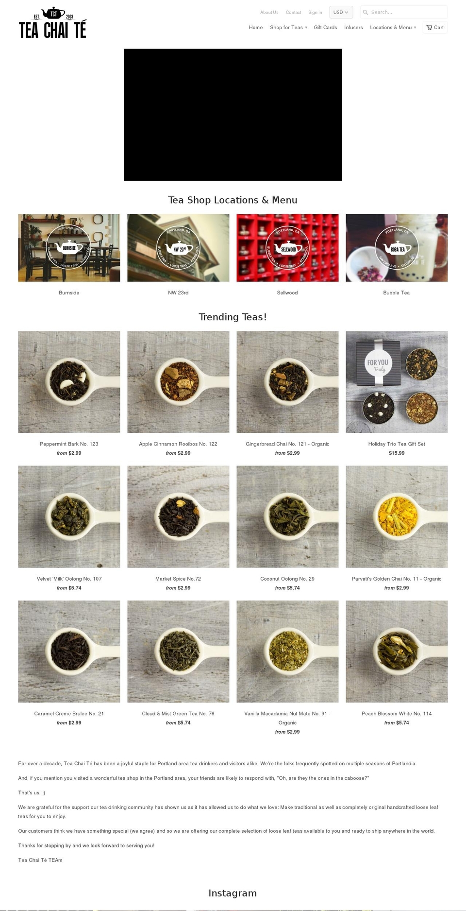 tea-chai-te.com — Shopify storefront screenshot
