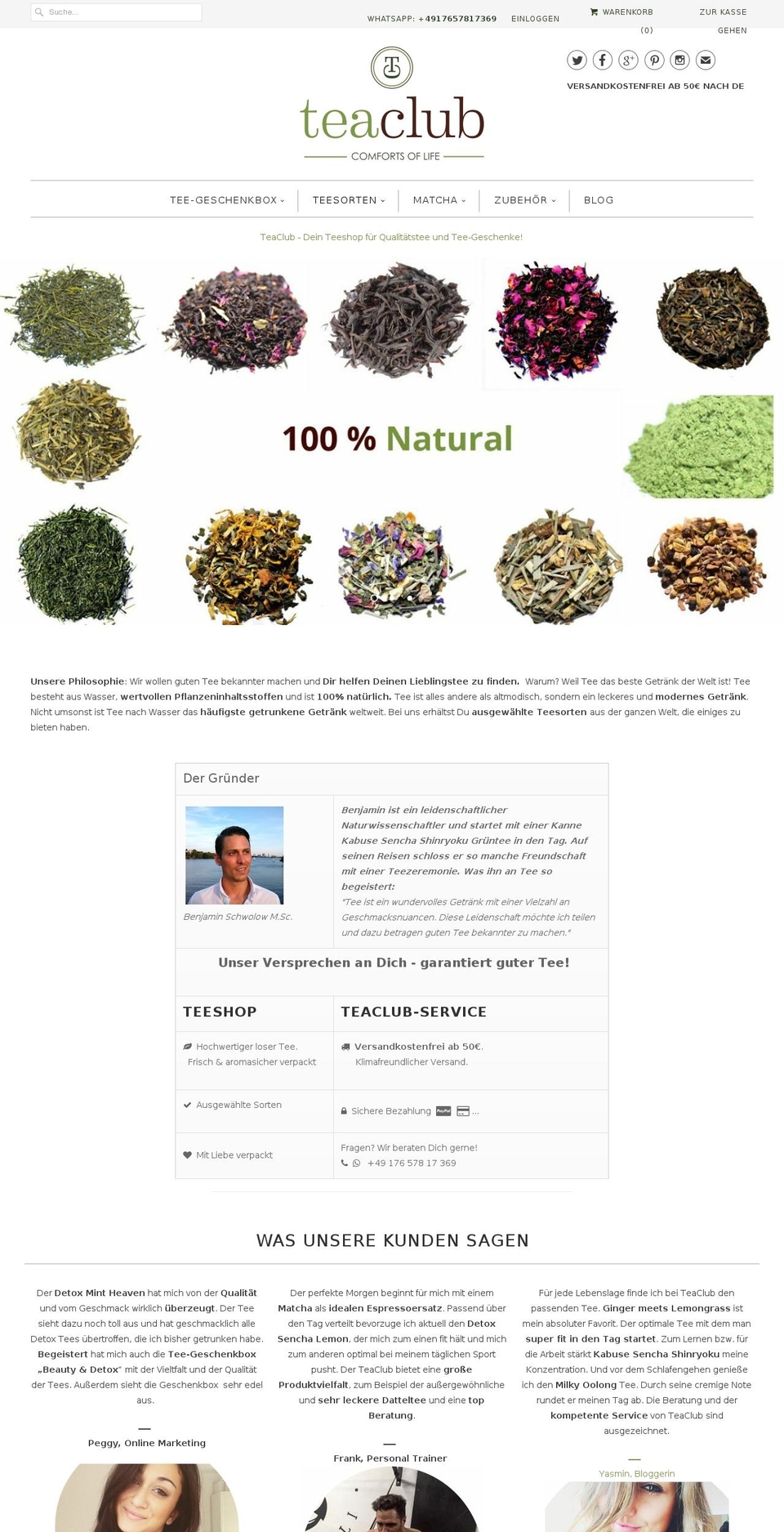 tea-club.de shopify website screenshot