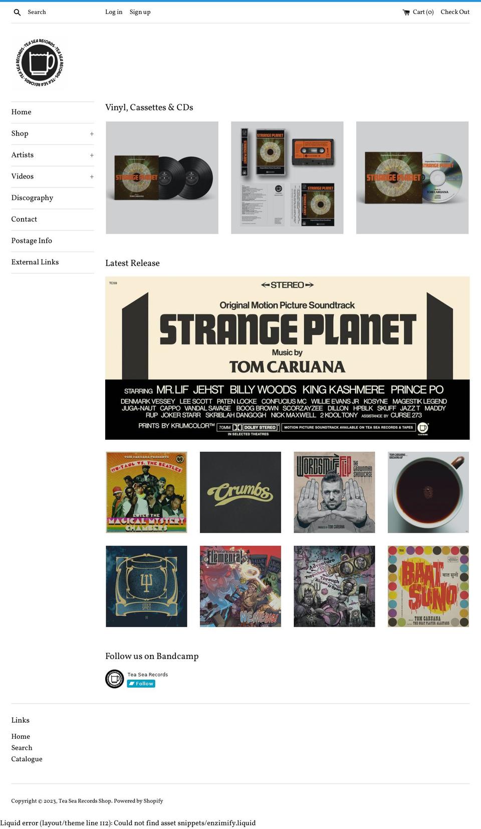 tea-sea-records.com — Shopify storefront screenshot