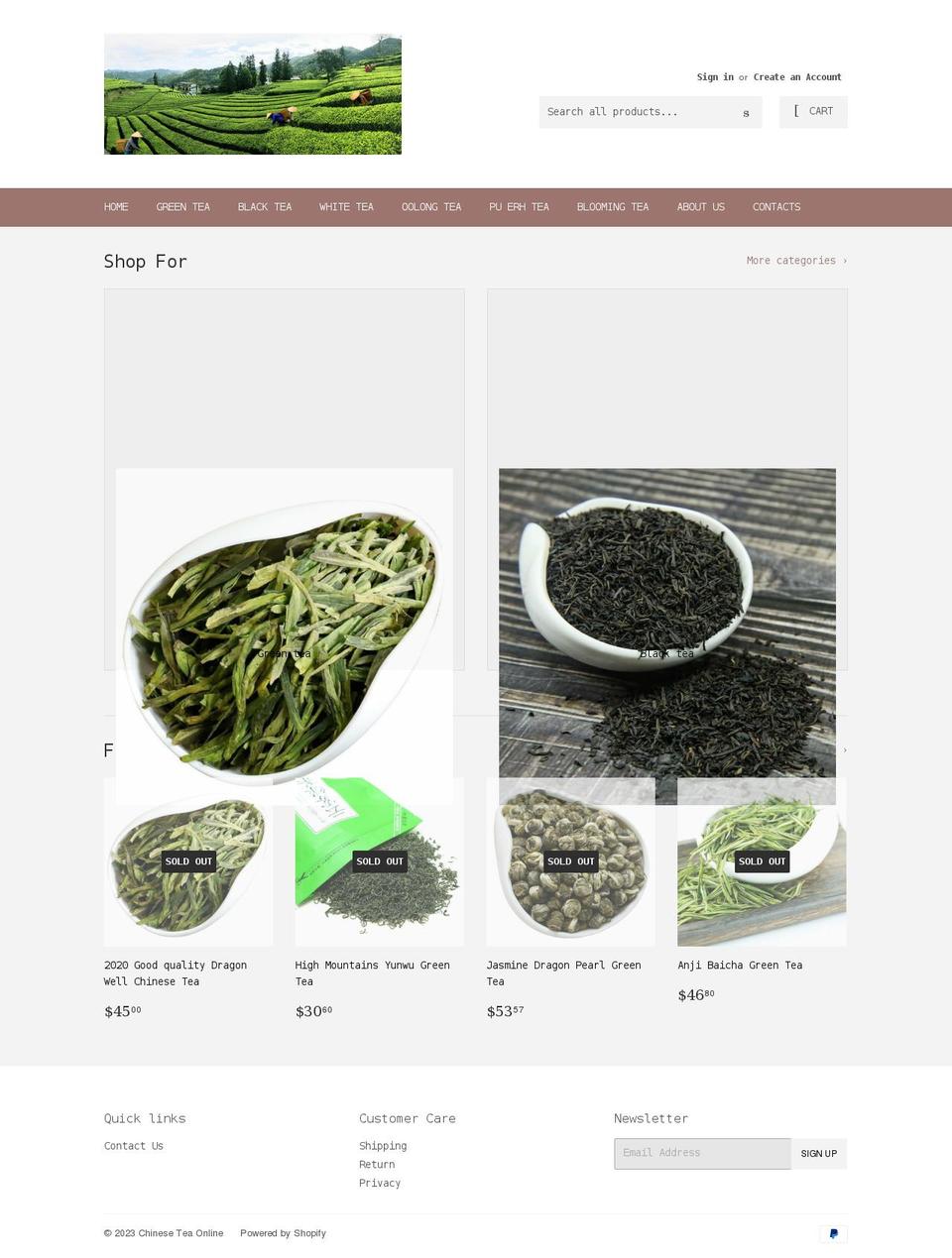 tea.cn shopify website screenshot