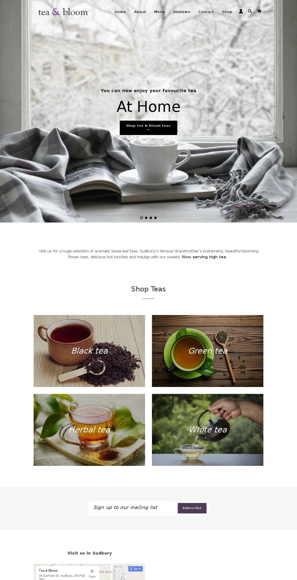 teaandbloom.com shopify website screenshot