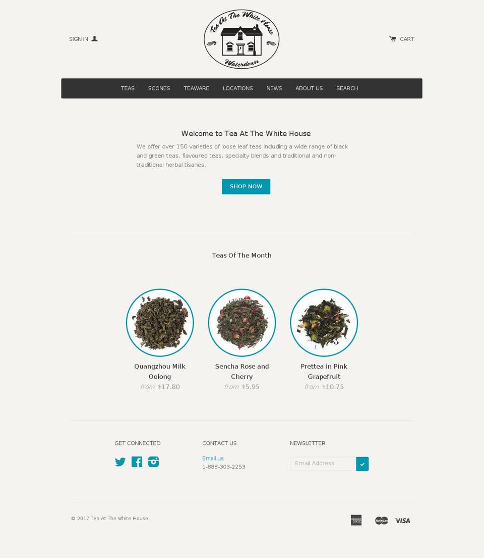 teaatthewhitehouse.com shopify website screenshot