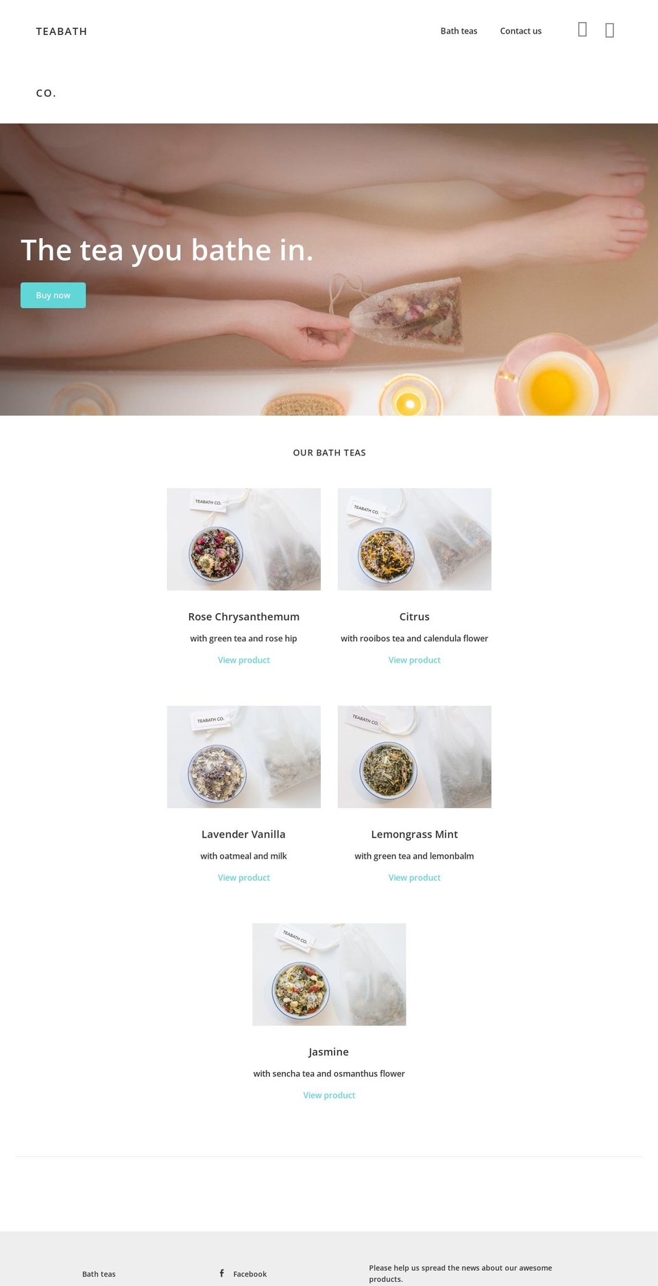 teabath.co shopify website screenshot