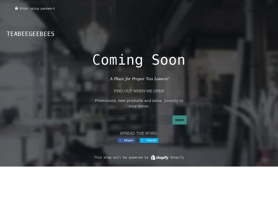 teabeegeebees.co.uk shopify website screenshot