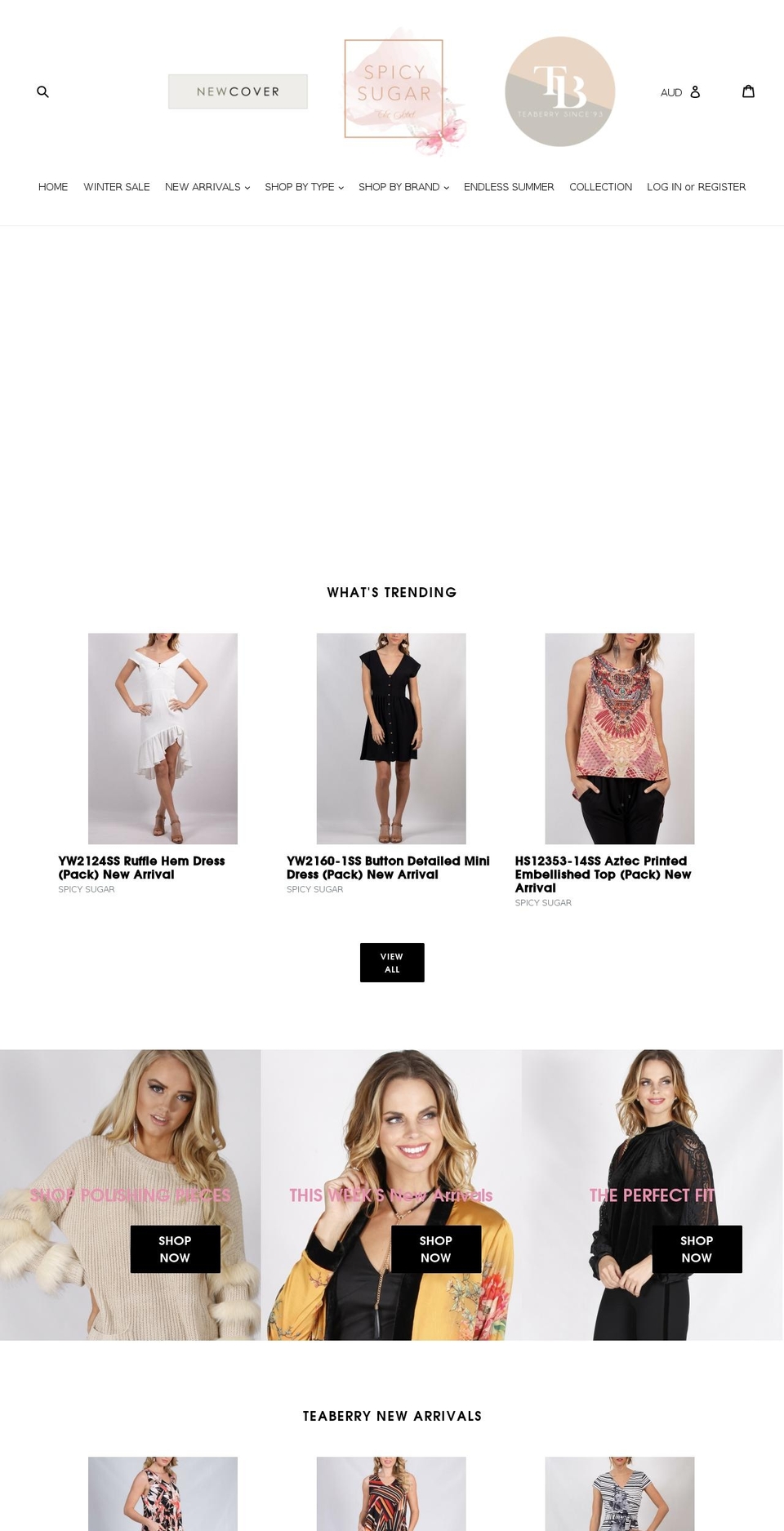 teaberryonline.com — Shopify storefront screenshot