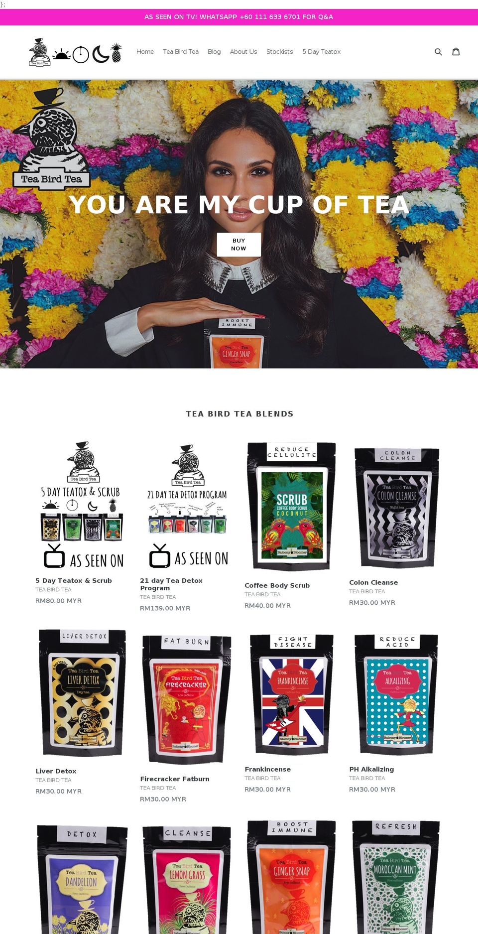 teabirdtea.com shopify website screenshot