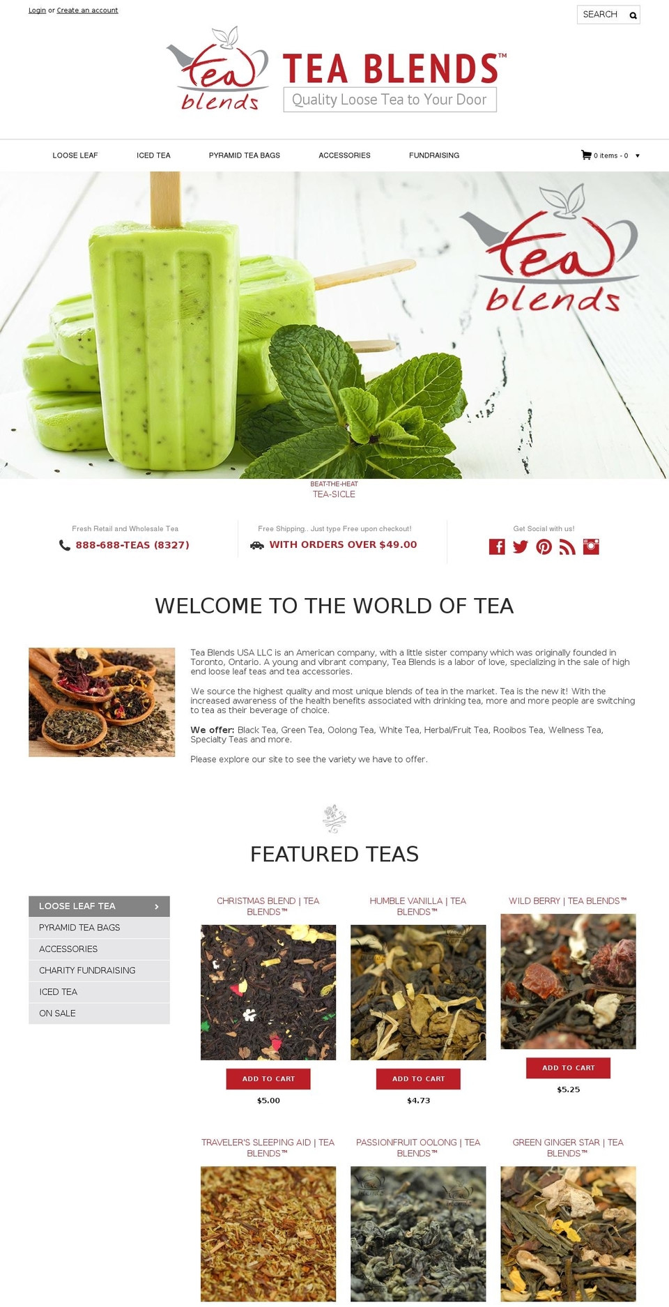 teablends.company shopify website screenshot