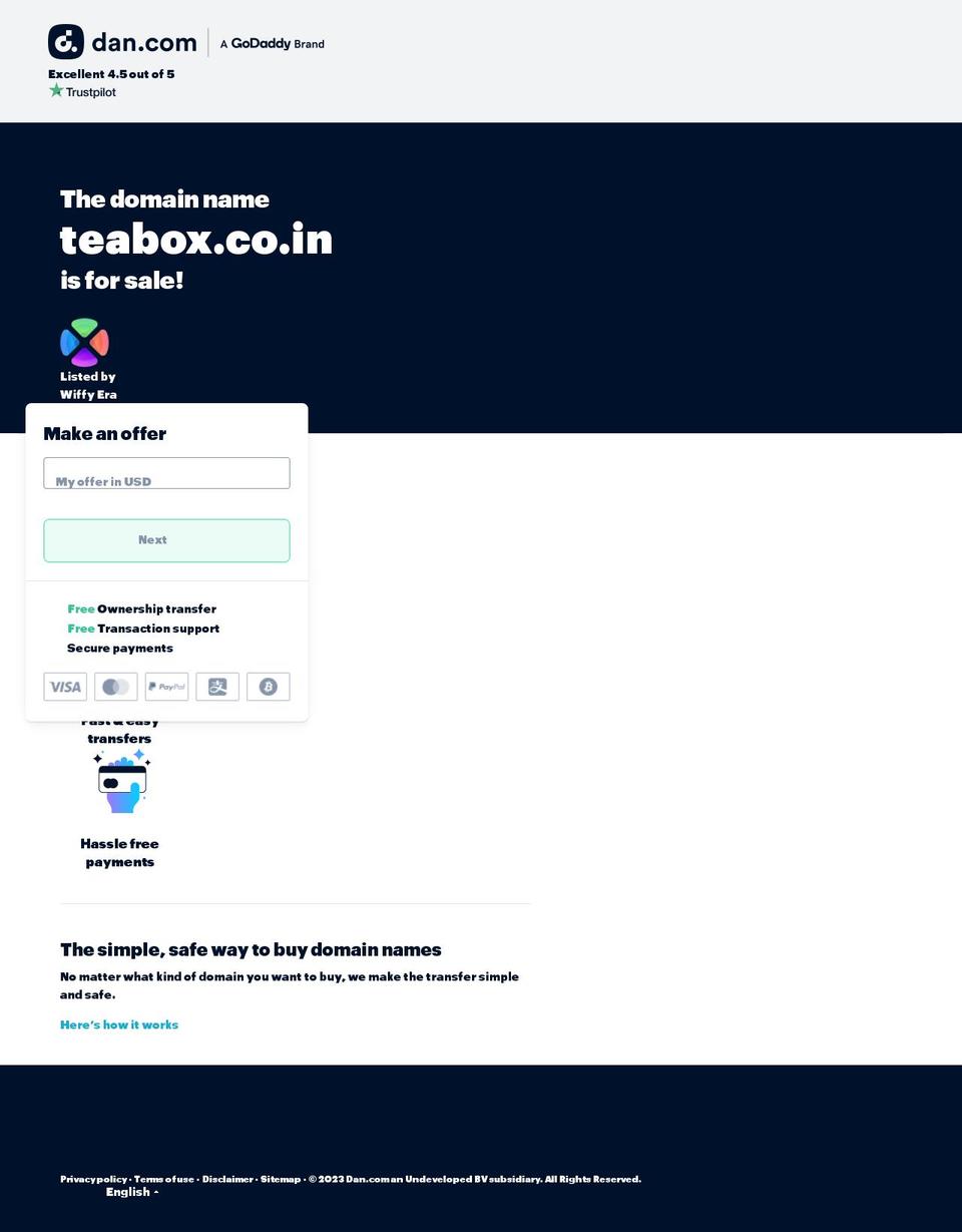 teabox.co.in shopify website screenshot