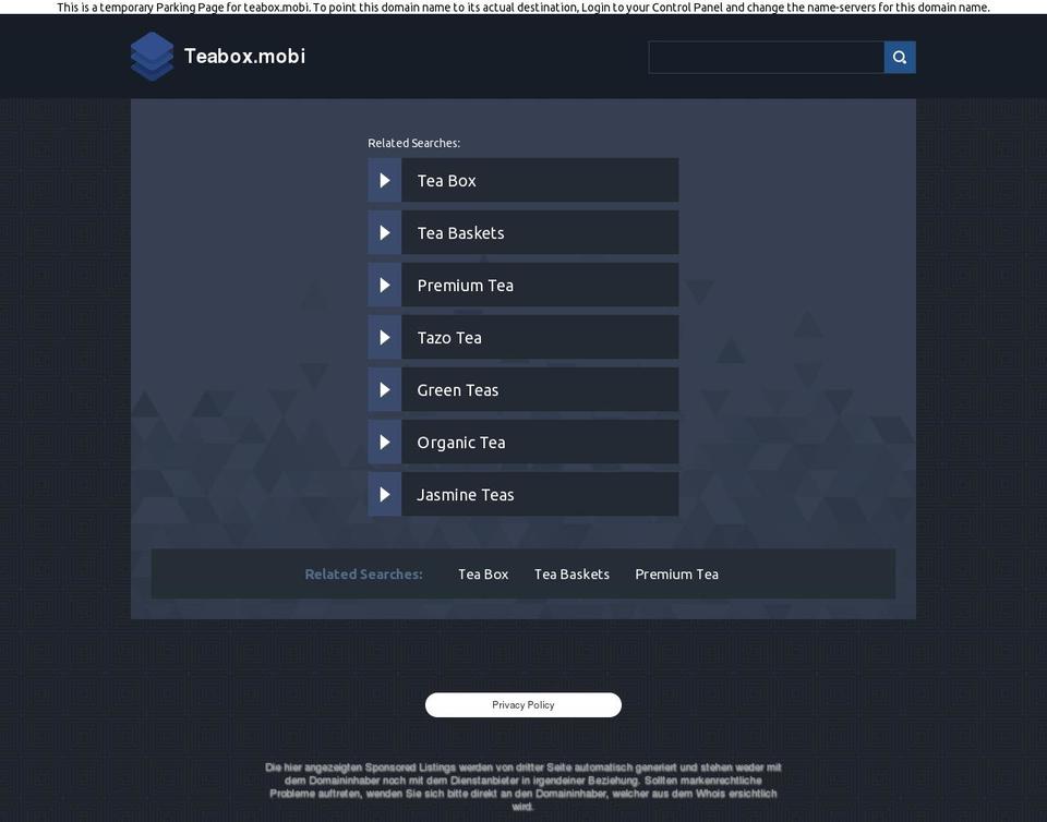 teabox.mobi shopify website screenshot