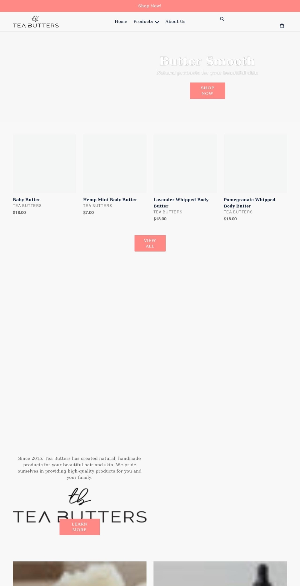 teabutters.com shopify website screenshot