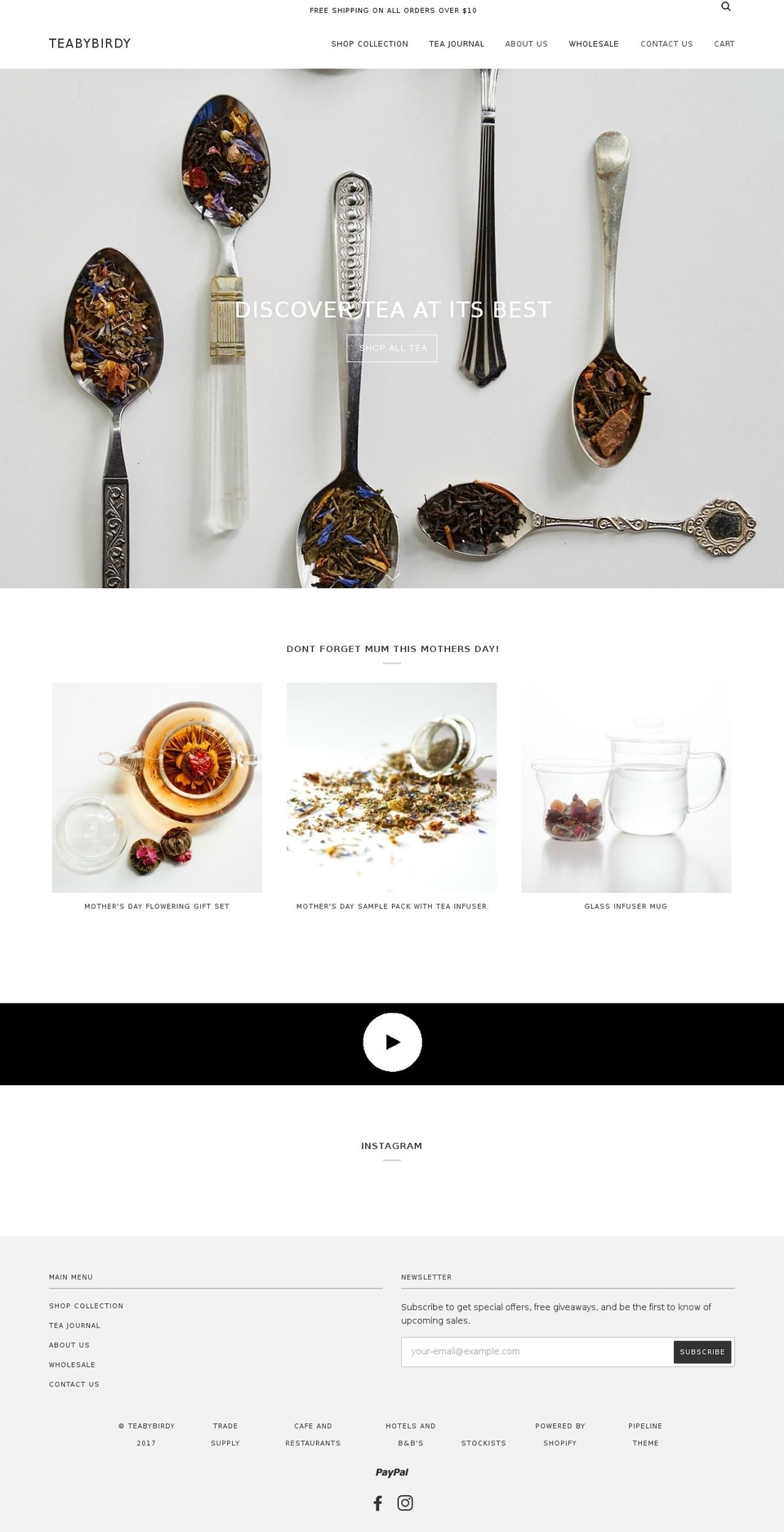 teabybirdy.com shopify website screenshot