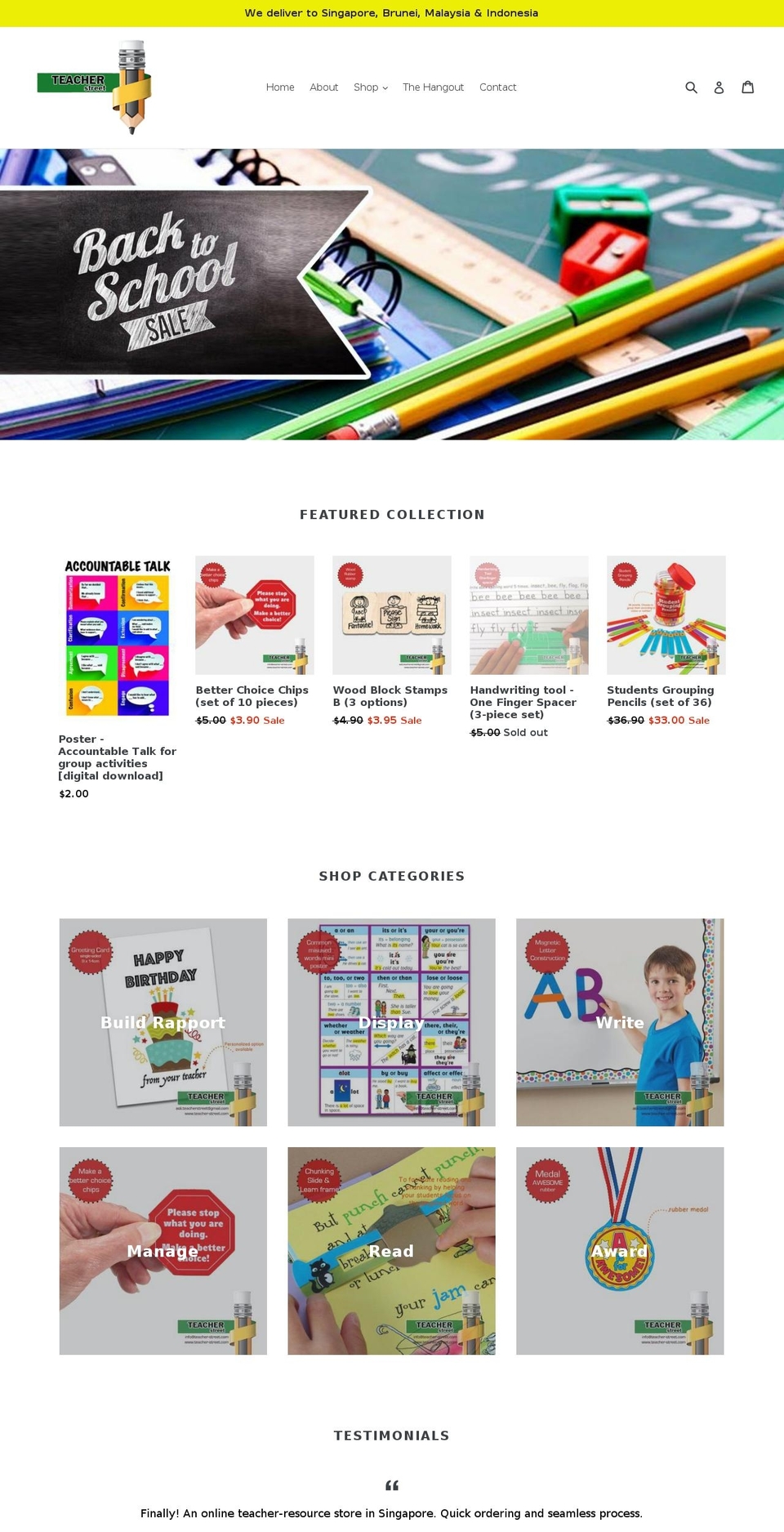 teacher-street.com — Shopify storefront screenshot