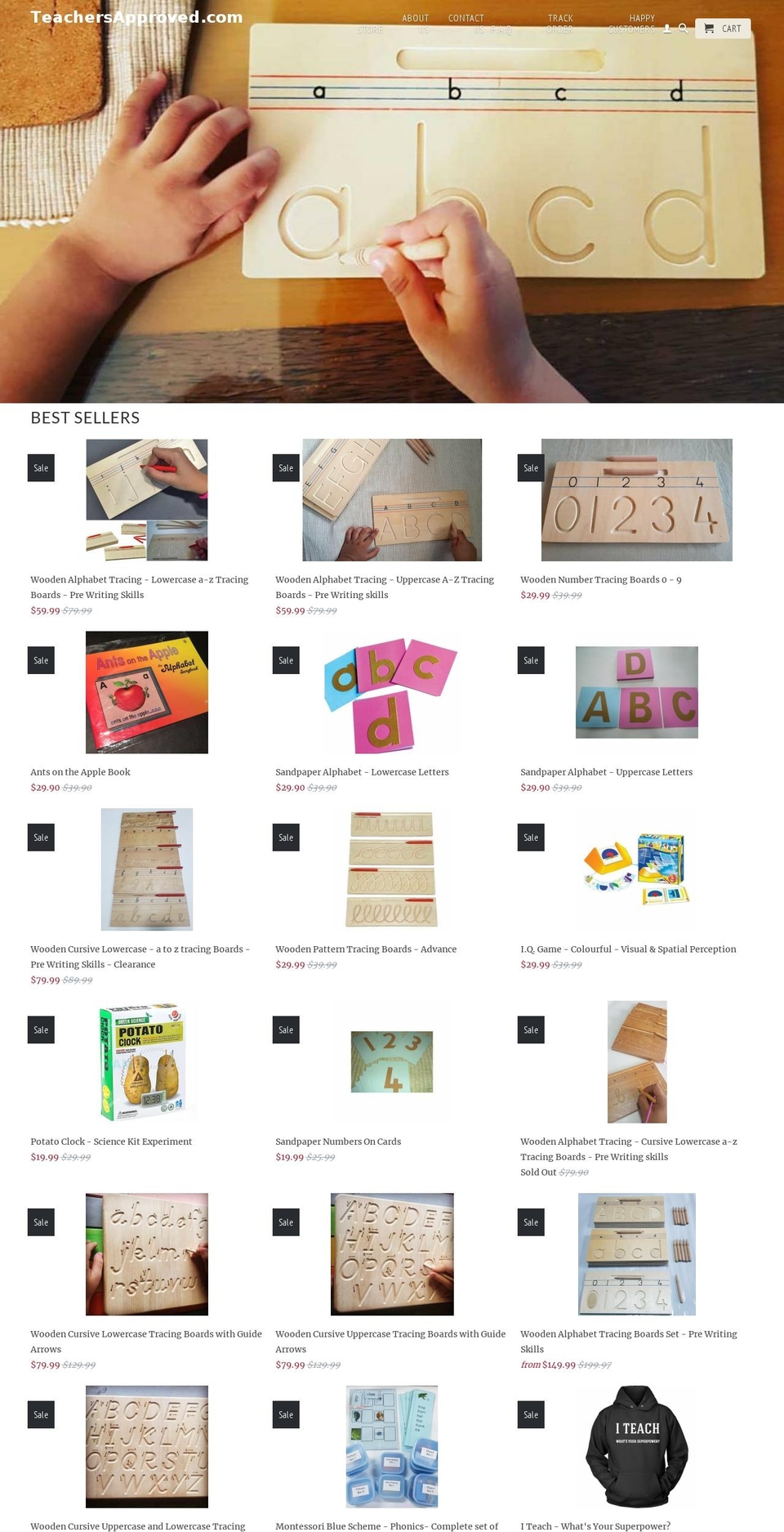teachersapproved.com shopify website screenshot