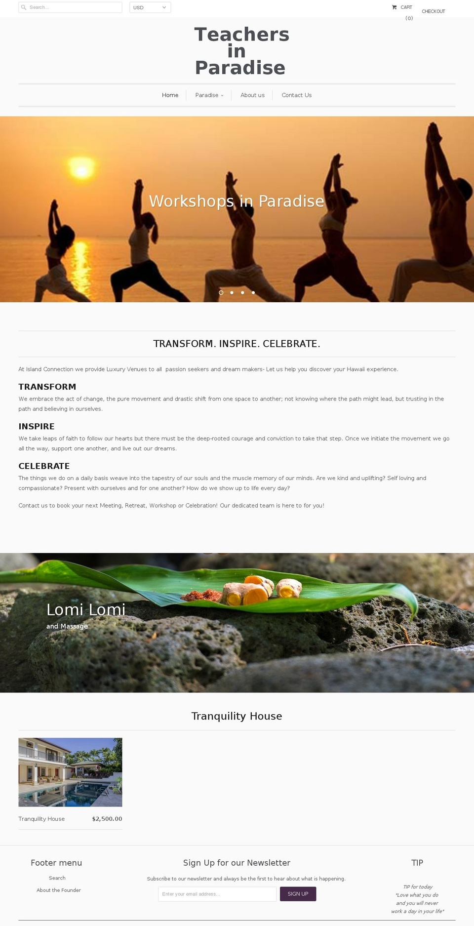teachersinparadise.com shopify website screenshot