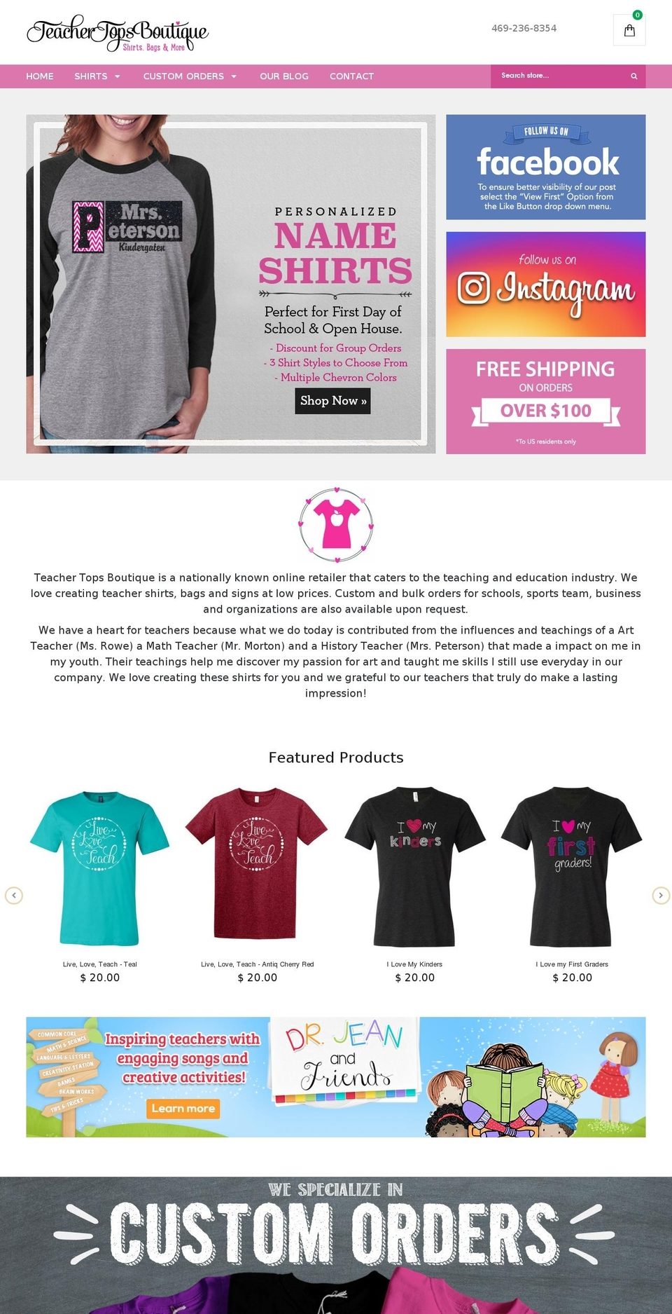 Fashion Shopify theme site example teachertops.com