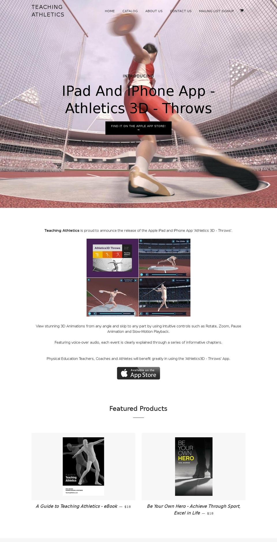 teachingathletics.com shopify website screenshot