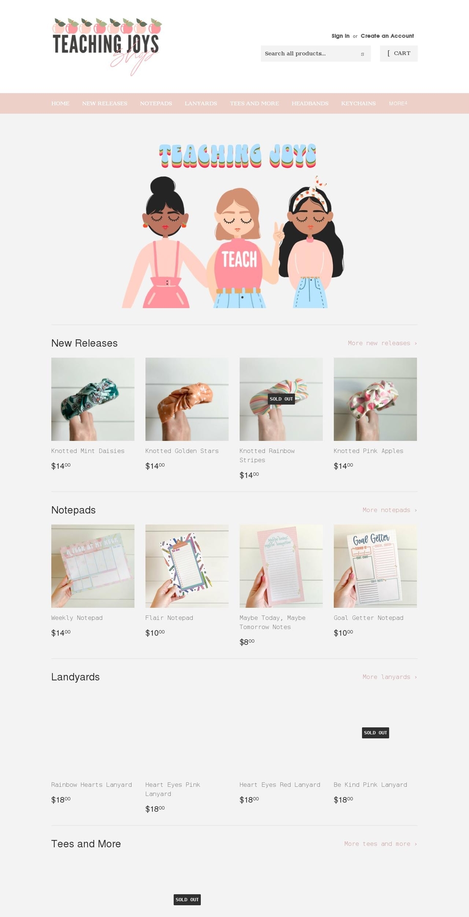 teachingjoysshop.com shopify website screenshot