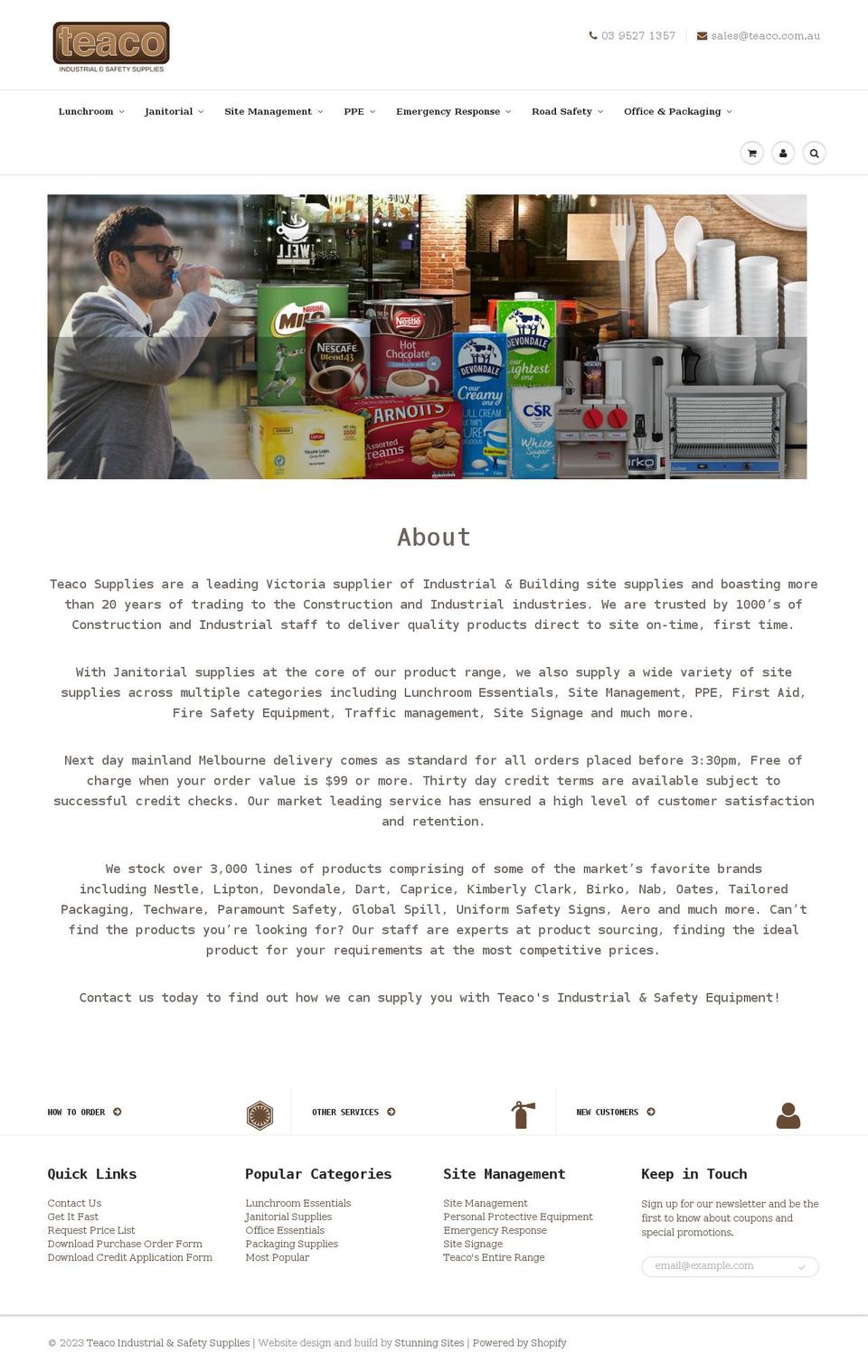 teaco.com.au shopify website screenshot