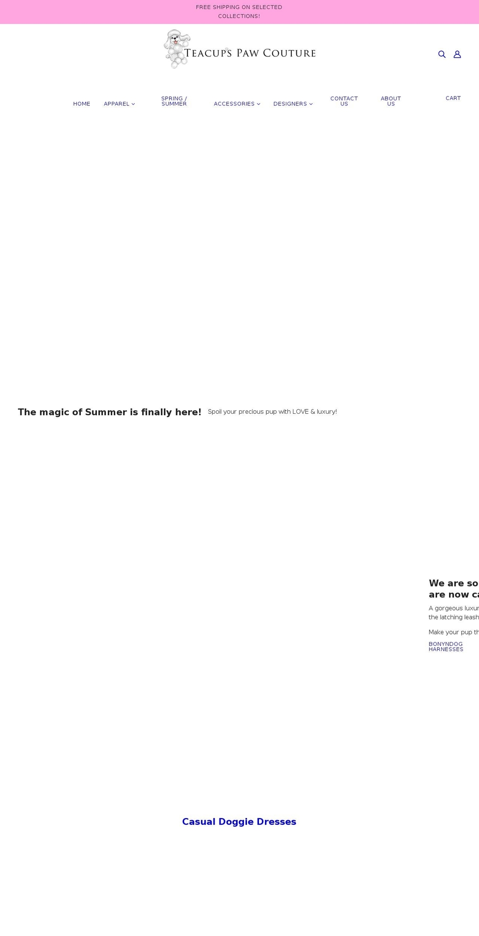 teacupspawcouture.com shopify website screenshot